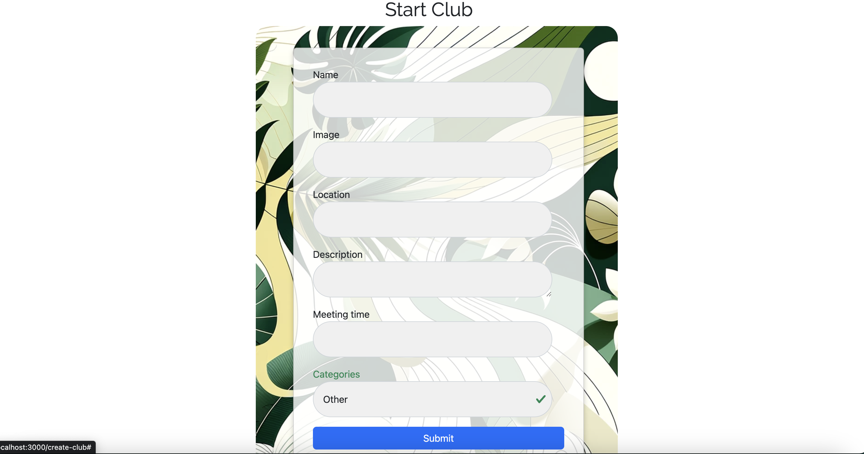 Add Clubs Screenshot